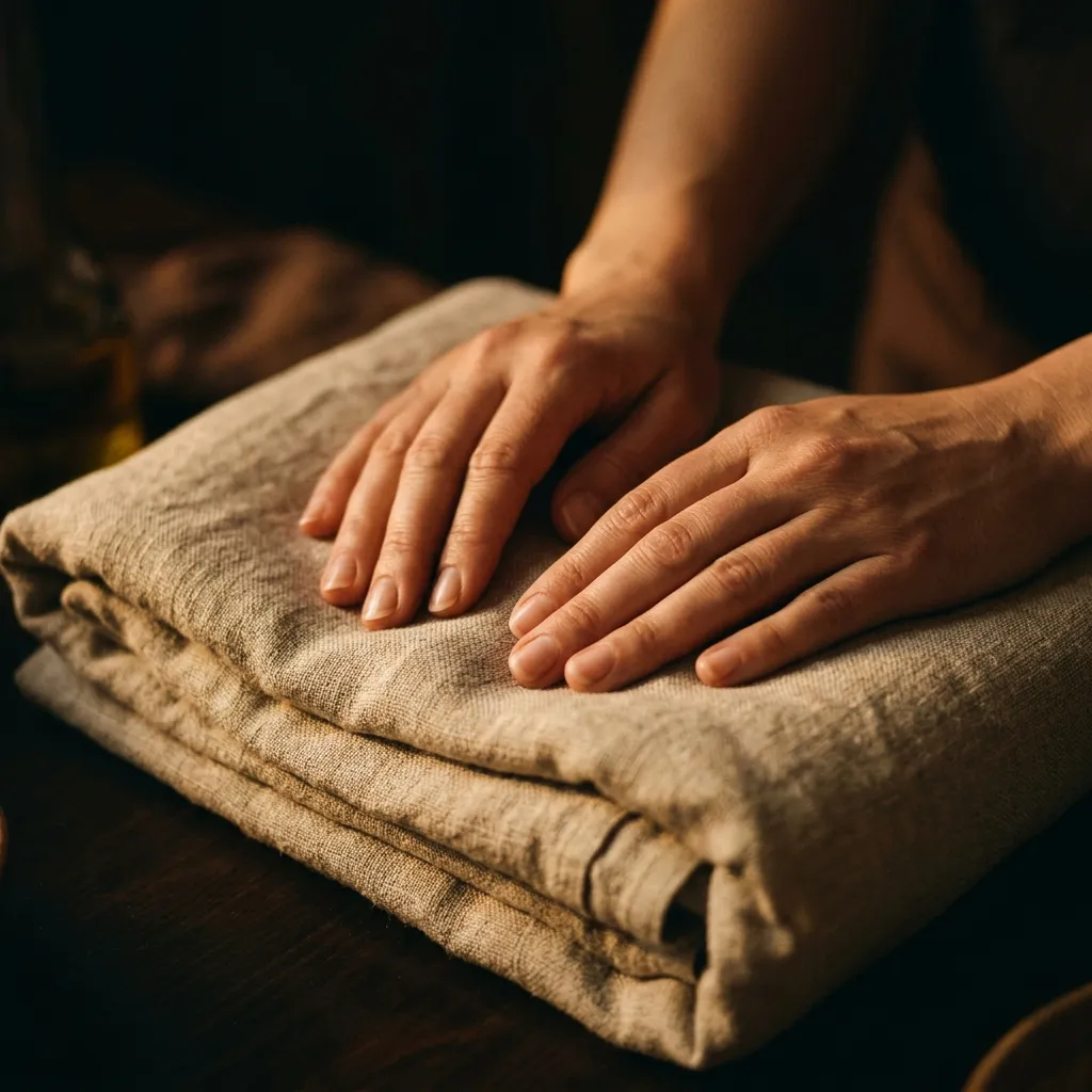 Massage therapist's hands at work